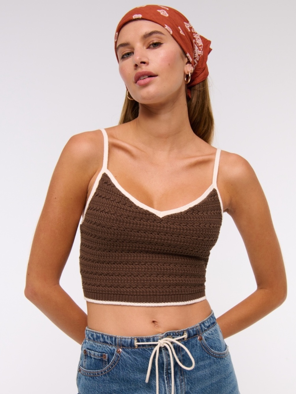 Abercrombie & Fitch Brown Knit Crop Tank NWT Size Medium
